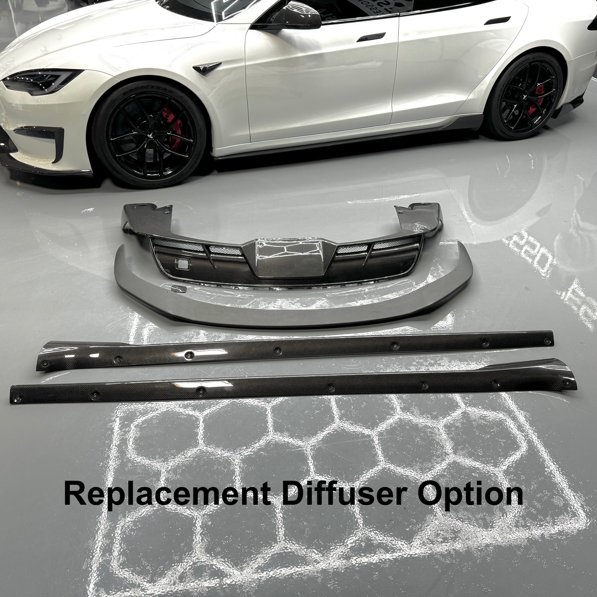 2022+ | Model S Viento Full Body Kit - Real Molded Carbon Fiber (4 Pieces)