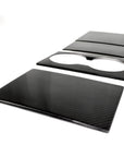 2024+ | Model 3 Extended Front Cup Holder & Center Console Full Overlay 2.0 (4 Piece Kit)  Real Dry Molded Carbon Fiber