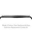 2021+ | Model 3 & Y Dashboard & Door Panel Replacement Kit (3 Pieces) - Real Molded Carbon Fiber