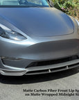 2020-2024 | Model Y Plus Dual Level Front Lip Overlay Spoiler  - Real Dry Molded Carbon Fiber