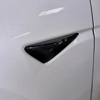 2023+ | Model 3XY Top Half Cover Turn Signal Overlays - Hardware 4.0 (1 Pair) - Real Dry Molded Carbon Fiber