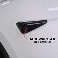 2023+ | Model 3XY Top Half Cover Turn Signal Overlays - Hardware 4.0 (1 Pair) - Real Dry Molded Carbon Fiber