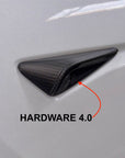 2023+ | Model 3XY Top Half Cover Turn Signal Overlays - Hardware 4.0 (1 Pair) - Real Dry Molded Carbon Fiber