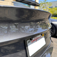 T-E-S-L-A Tailgate Emblem - Real Molded Carbon Fiber