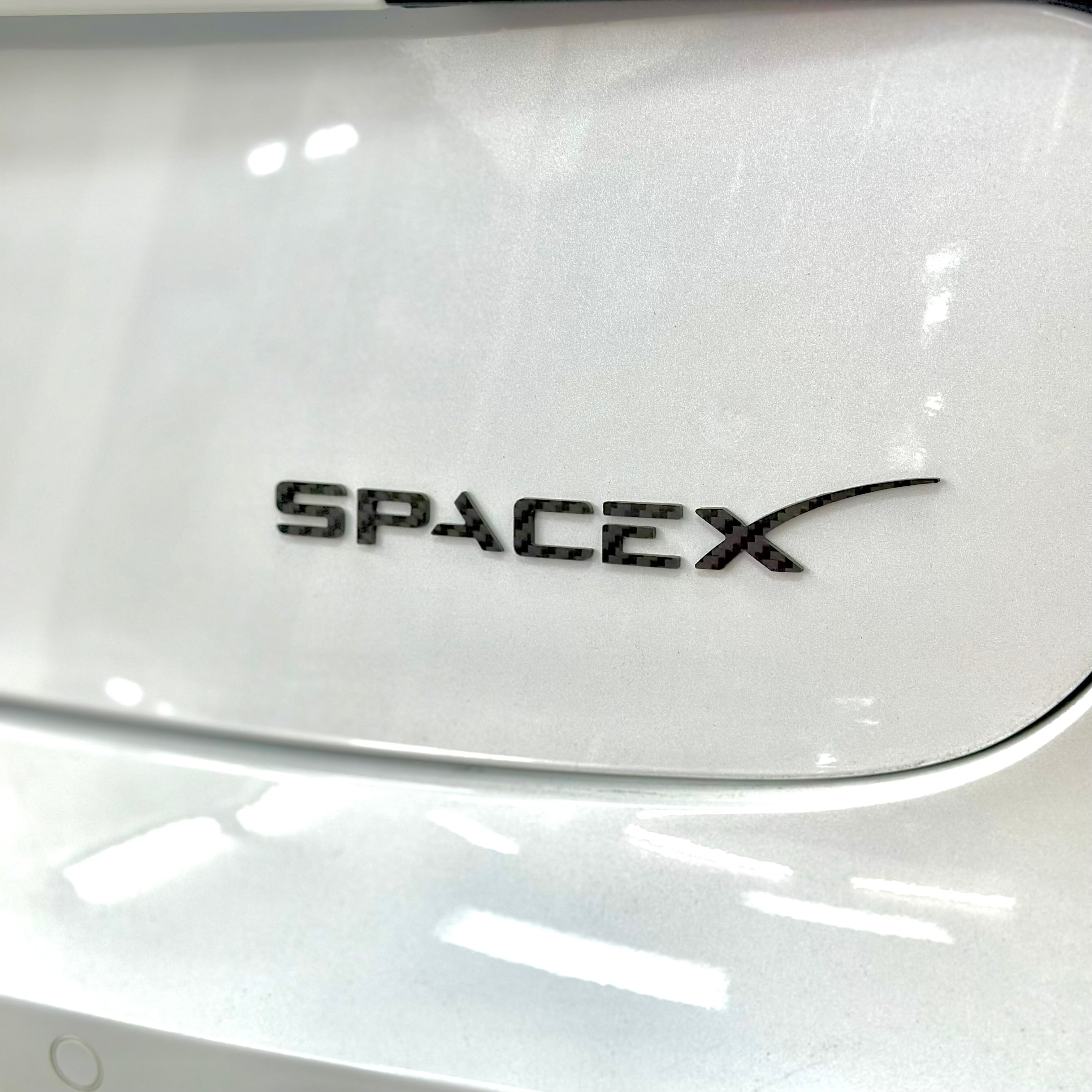 SpaceX tailgate Emblem - Real Molded Carbon Fiber – RPM TESLA ...