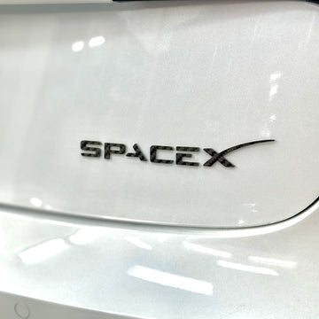SpaceX tailgate Emblem - Real Molded Carbon Fiber