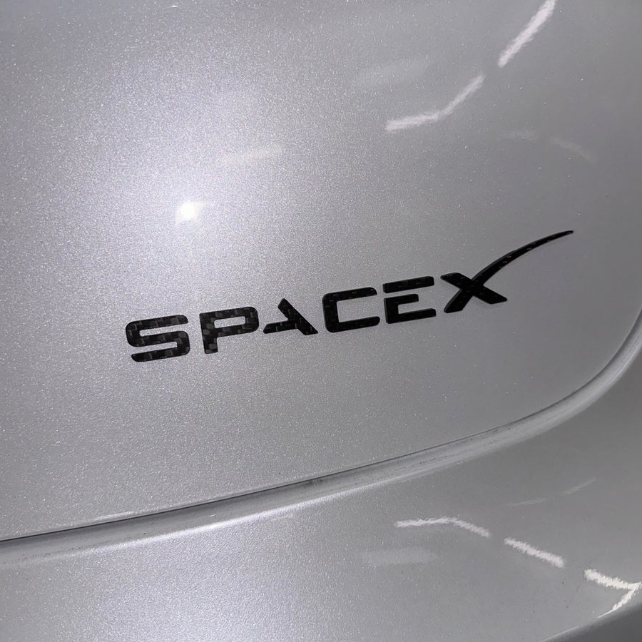 SpaceX tailgate Emblem - Real Molded Carbon Fiber