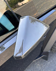 Cybertruck Side View Mirror Cap Overlays - Real Dry Molded Carbon Fiber