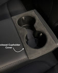 2024+ | Model 3 Alcantara Backseat Cupholder Cover - Imported from Italy