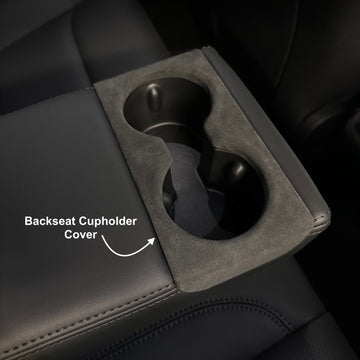 2024+ | Model 3 Alcantara Backseat Cupholder Cover - Imported from Italy