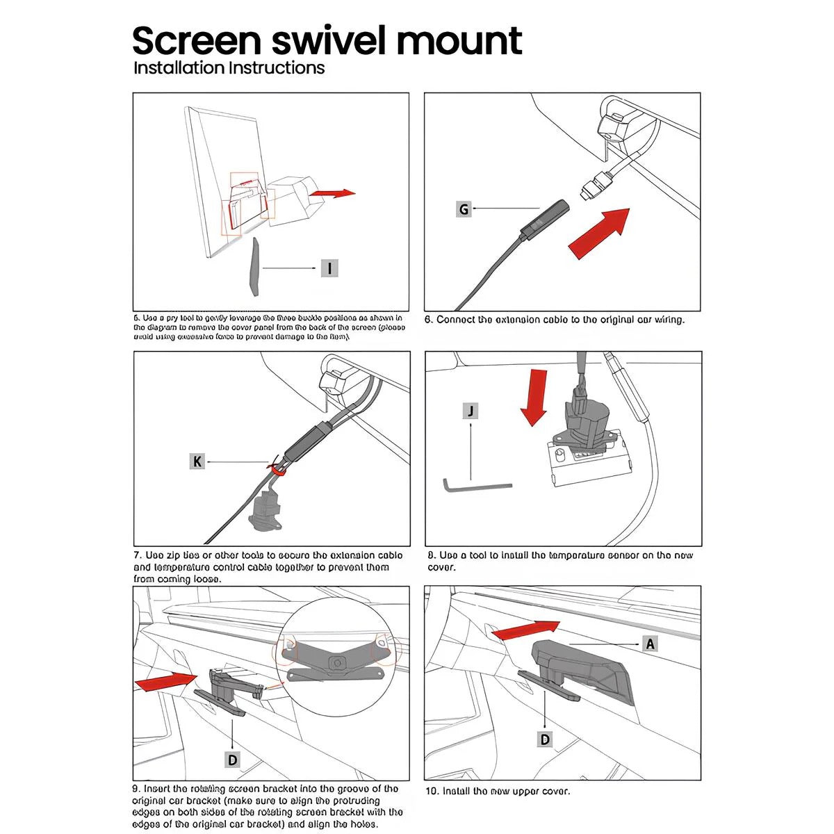 Cybertruck Dual Axis Swiveling Display Mount Kit