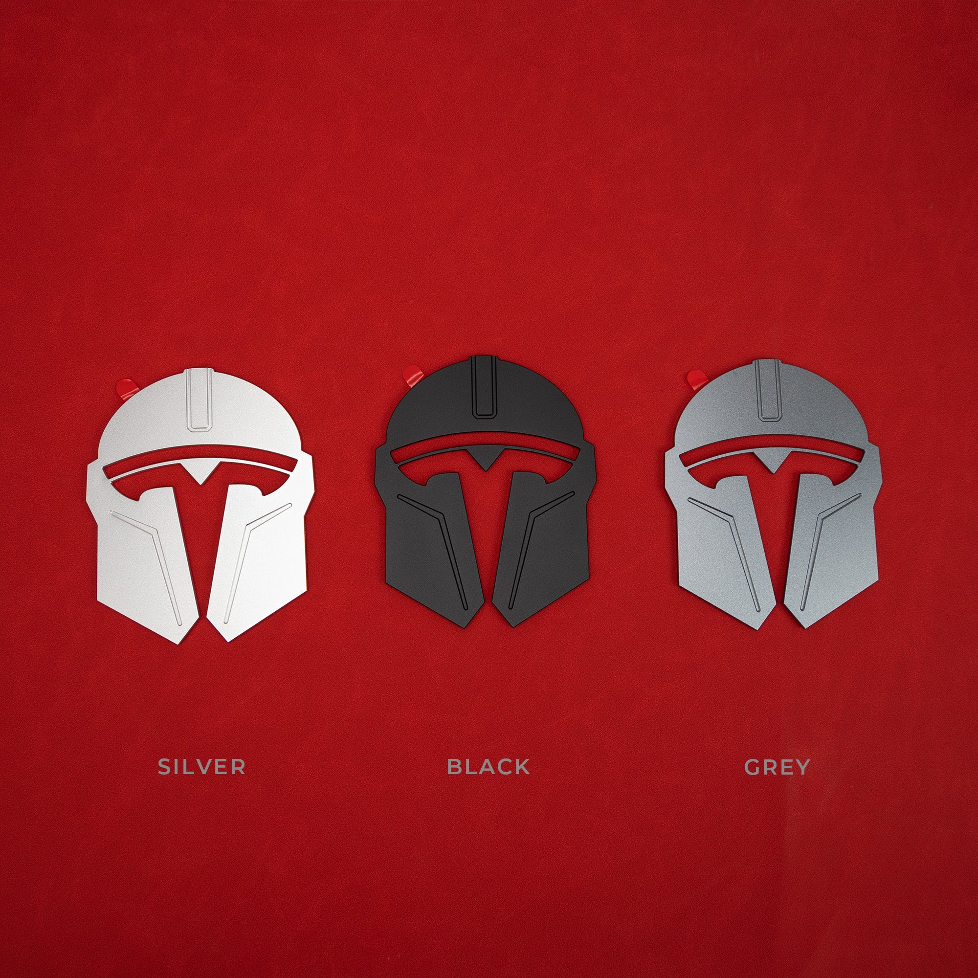 Model 3 &amp; Y Mandalorian T Logo Overlay Emblem Badge - Front Hood