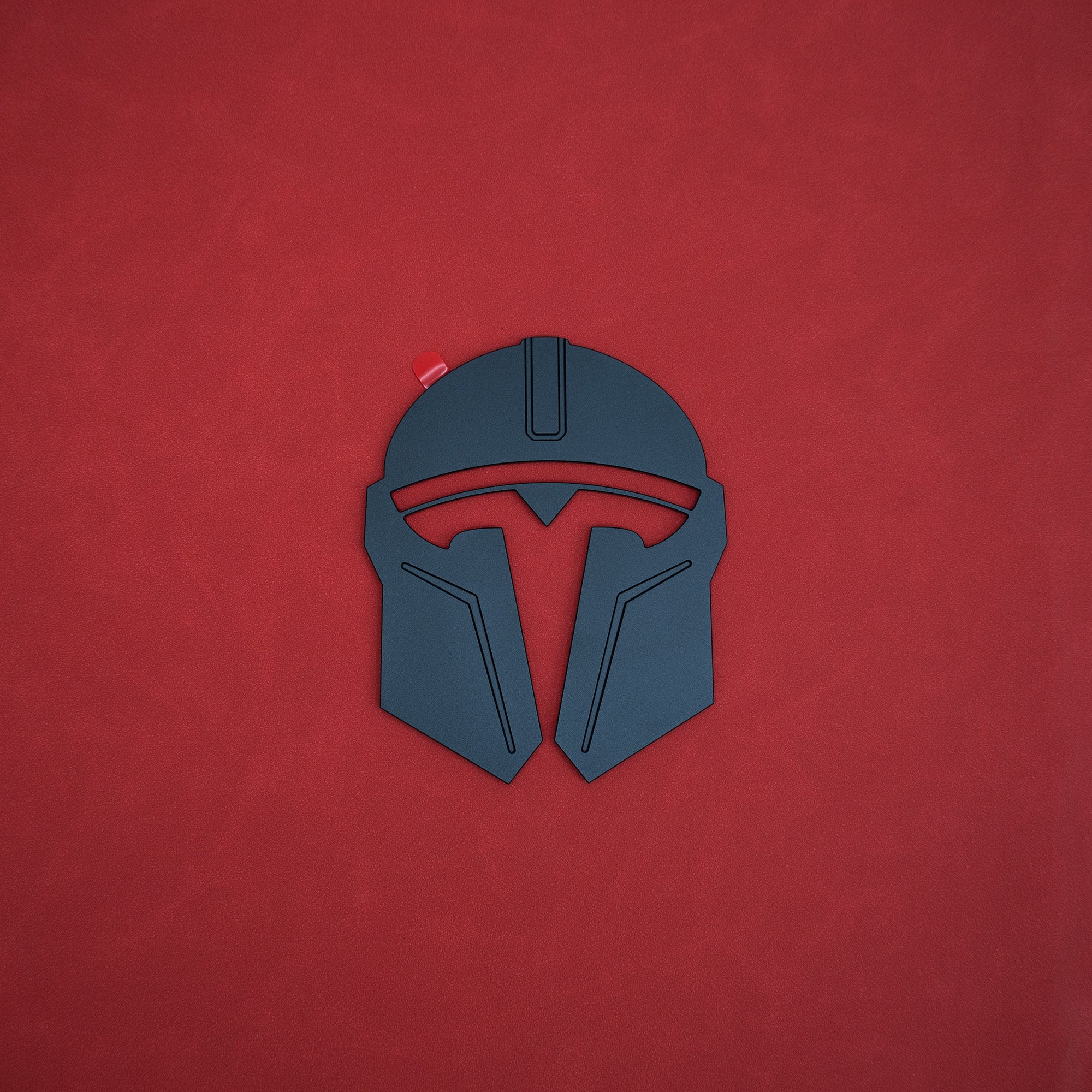 Model 3 &amp; Y Mandalorian T Logo Overlay Emblem Badge - Front Hood