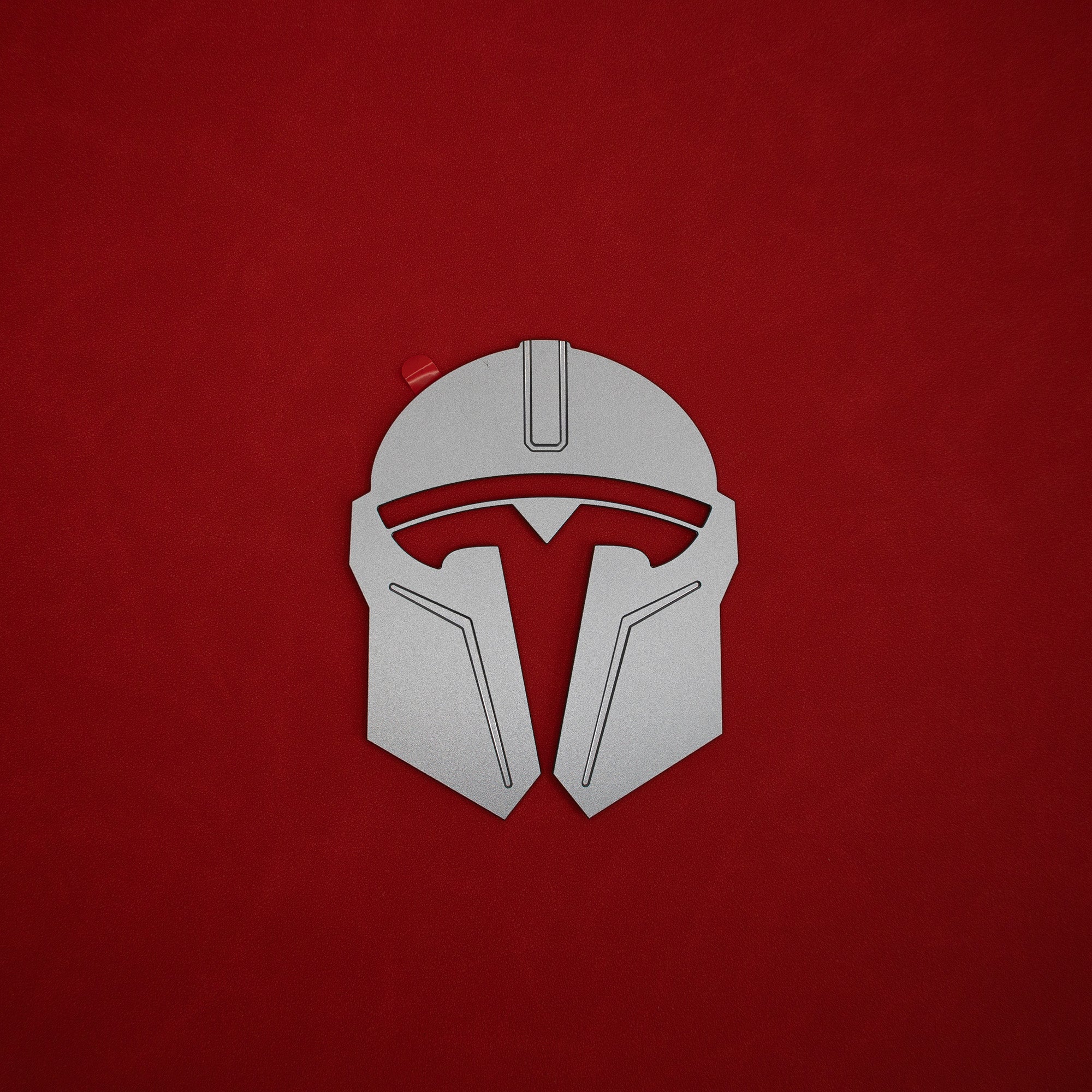 Model 3 &amp; Y Mandalorian T Logo Overlay Emblem Badge - Front Hood