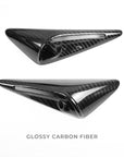 2023+ | Model S Full Cover Style Turn Signal Overlays - Fits Hardware 4.0 - Real Dry Molded Carbon Fiber (1 Pair)