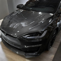 Model X Viento Robot Hood - Dual Layer with Xpel Clear Bra- Dry Molded Carbon Fiber