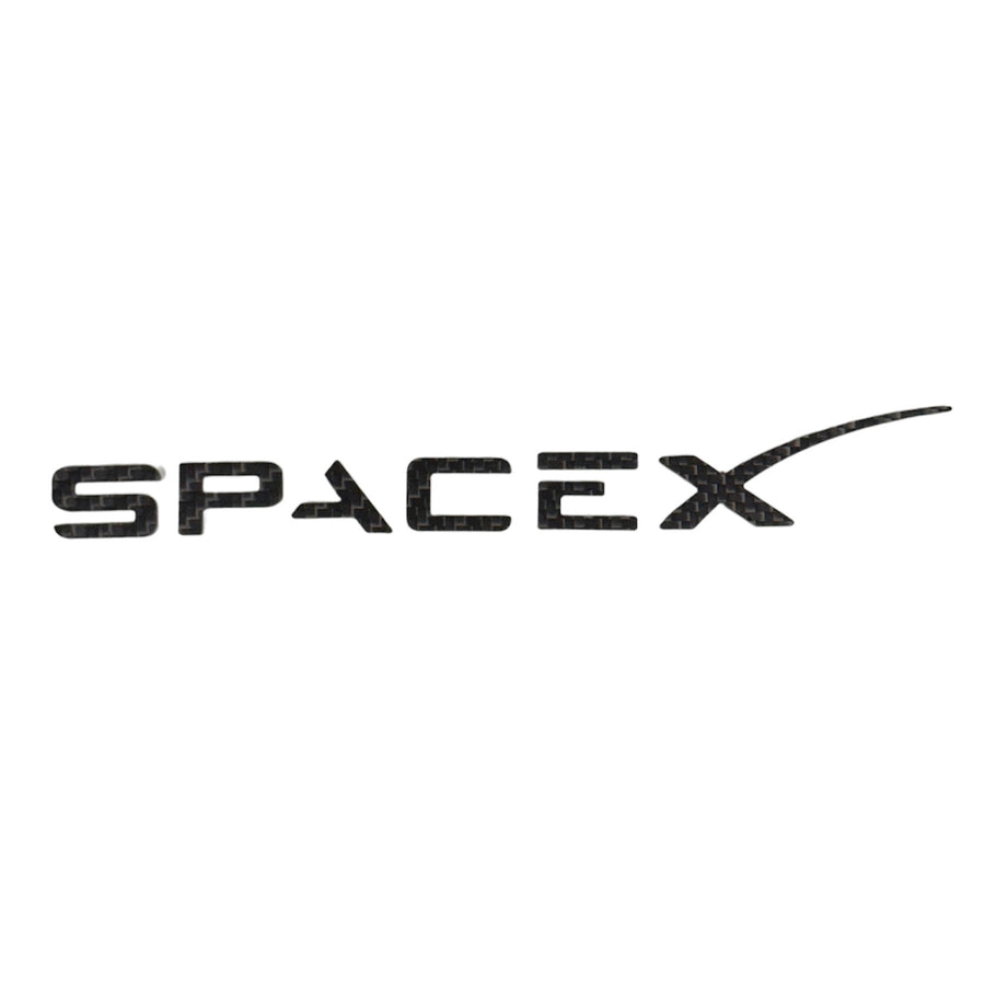 SpaceX tailgate Emblem - Real Molded Carbon Fiber