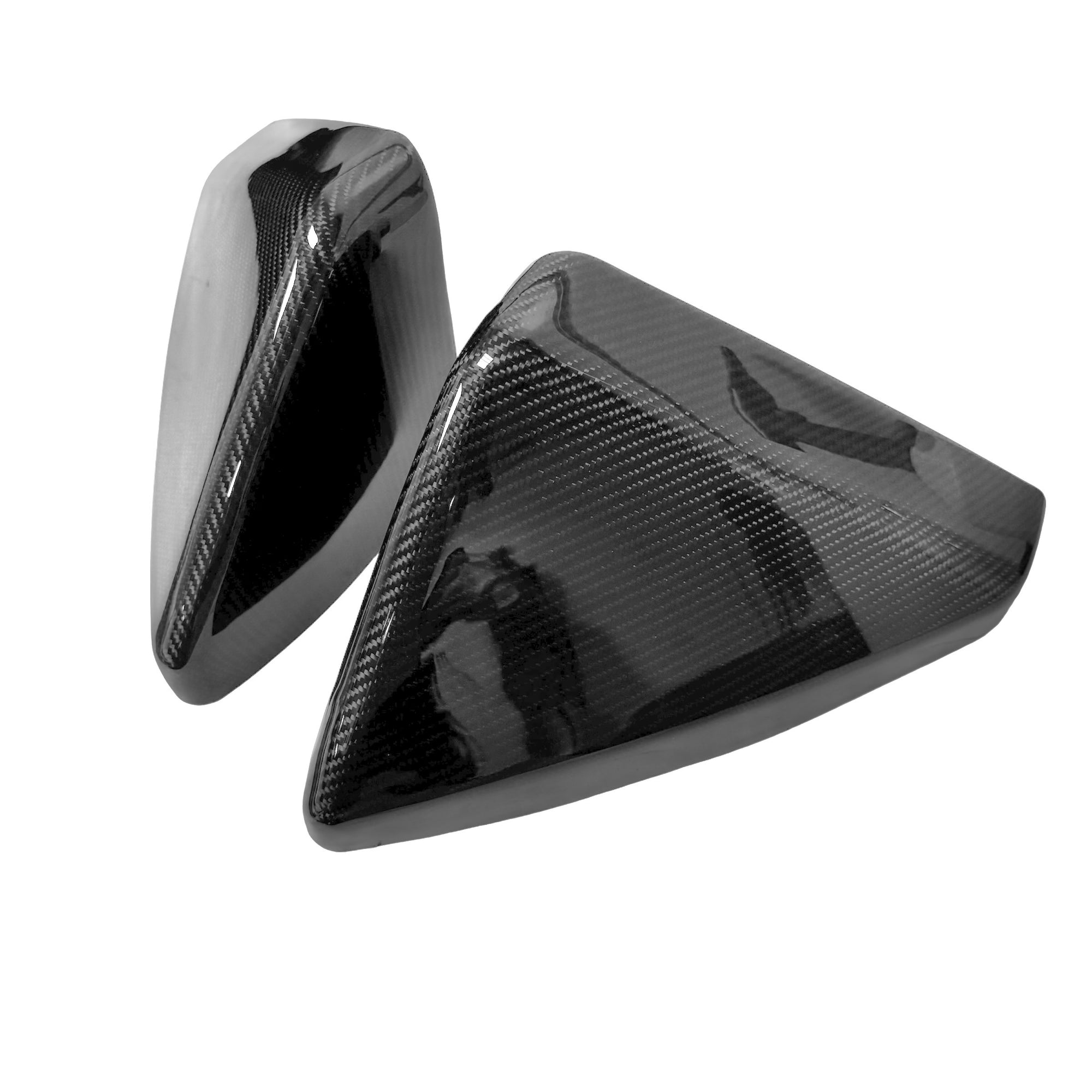 Cybertruck Side View Mirror Cap Overlays - Real Dry Molded Carbon Fiber