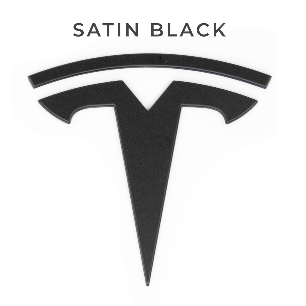 EV VISH 3D Tesla Front Rear T Emblem Logo Badge for Model 3/Y - Black -  FULL KIT