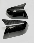 Model X GT Style Side View Mirror Cap Overlays (1 Pair) - Real Molded Carbon Fiber