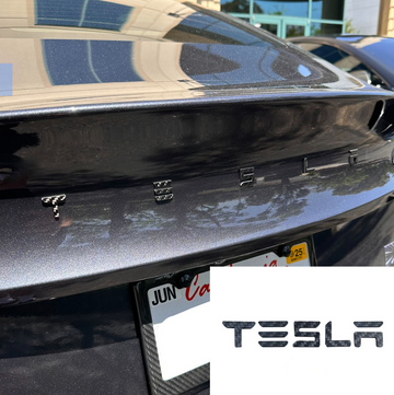 T-E-S-L-A Tailgate Emblem - Real Molded Carbon Fiber