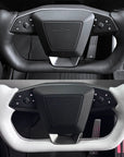 Cybertruck Heated Leather Yoke Steering Wheel - TESLA Factory Original Core, Reshaped & Resurfaced in Napa Leather