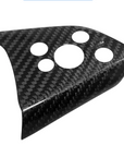 2024+ | Model 3 Steering Wheel Bezel Overlay (3 Pieces) - Real Dry Molded Carbon Fiber