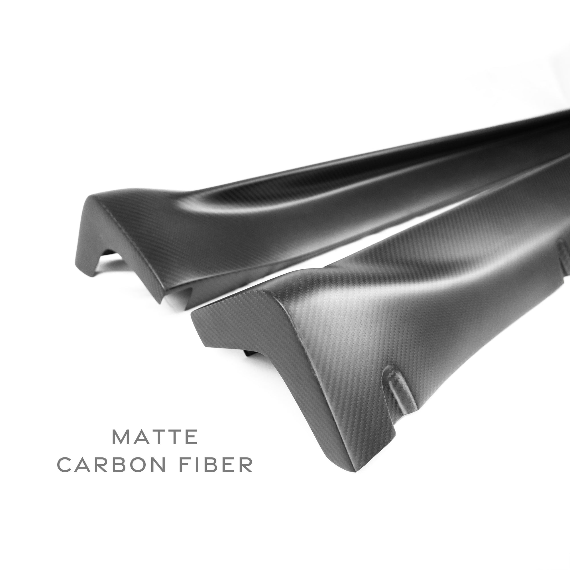 2020+ | Model Y Colossal Side Skirt Overlays - Real Dry Molded Carbon Fiber