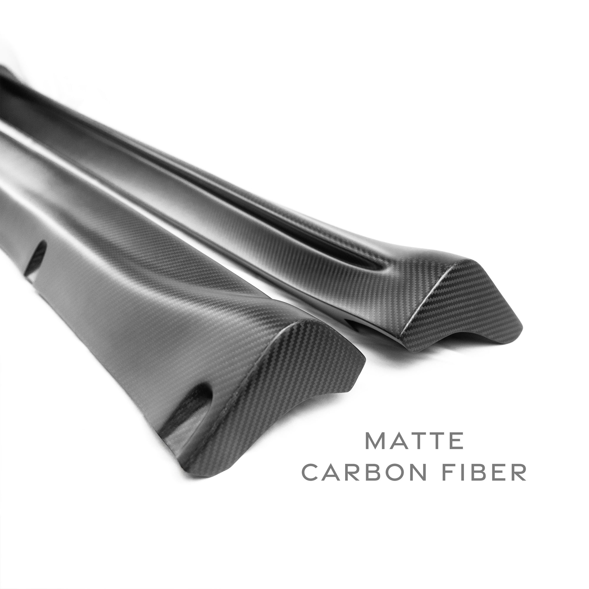 2020+ | Model Y Colossal Side Skirt Overlays - Real Dry Molded Carbon Fiber