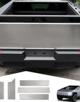 Cybertruck Rear Bumper Protection - Stainless Steel Look