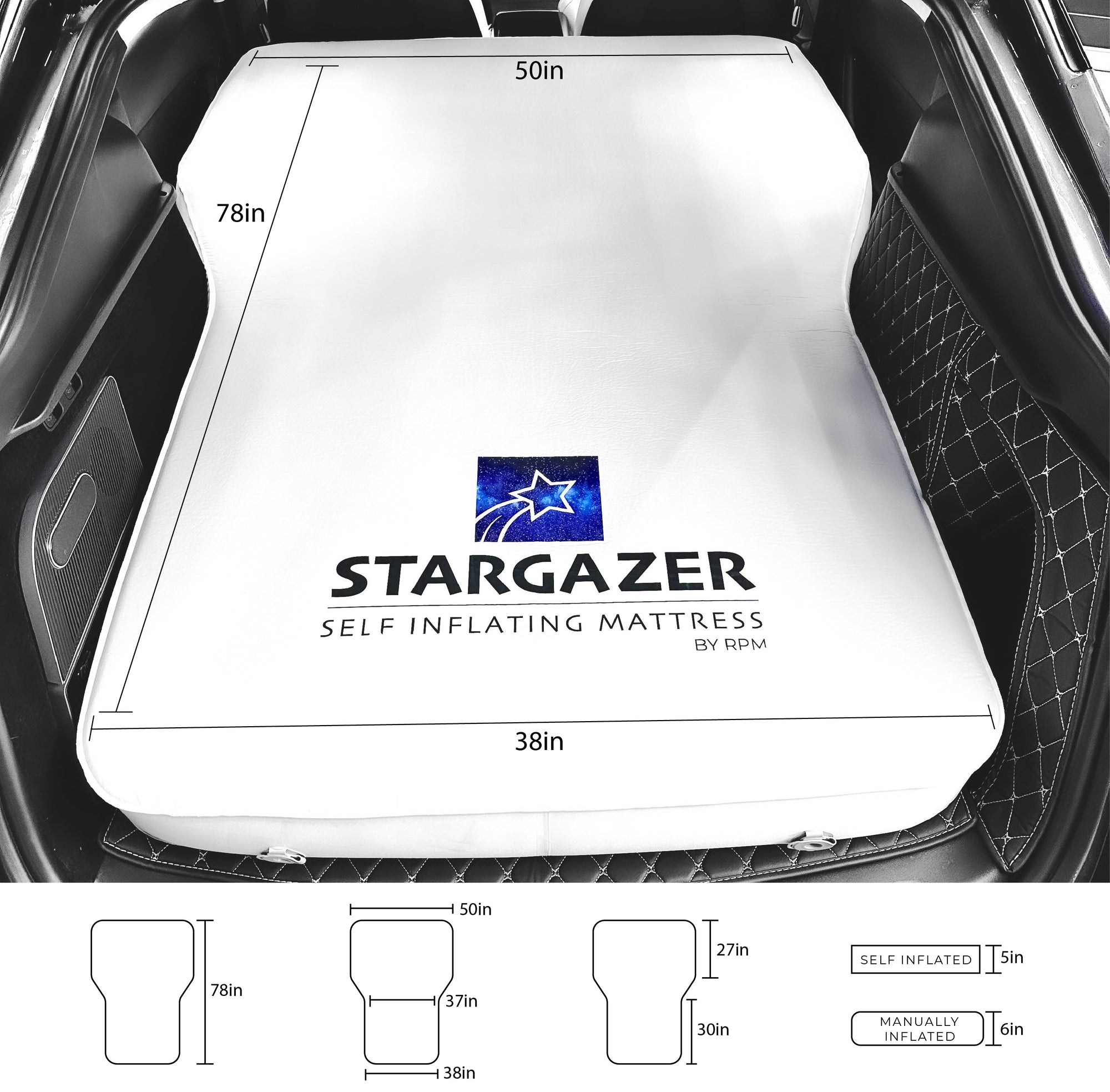 Cybertruck Stargazer Self-Inflating Memory Foam Mattress (5.5&quot; Thick With Pump &amp; Bag)