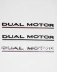 DUAL MOTOR Badges - Black or Chrome With Stripe