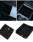 2025+ | Model Y Juniper Refreshed Center Console & Armrest Liner Kit Fully Flocked (2 Pieces)