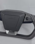 Cybertruck Yoke Steering Wheel - TESLA Factory Original Core, Reshaped & Resurfaced in Real Molded Carbon Fiber