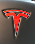 Steering Wheel TESLA "T" Vinyl Decal Fits Model X & S & 3 & Y