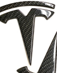 Model Y T Logo Overlay (4 Pieces) Front & Rear - Real Molded Carbon Fiber