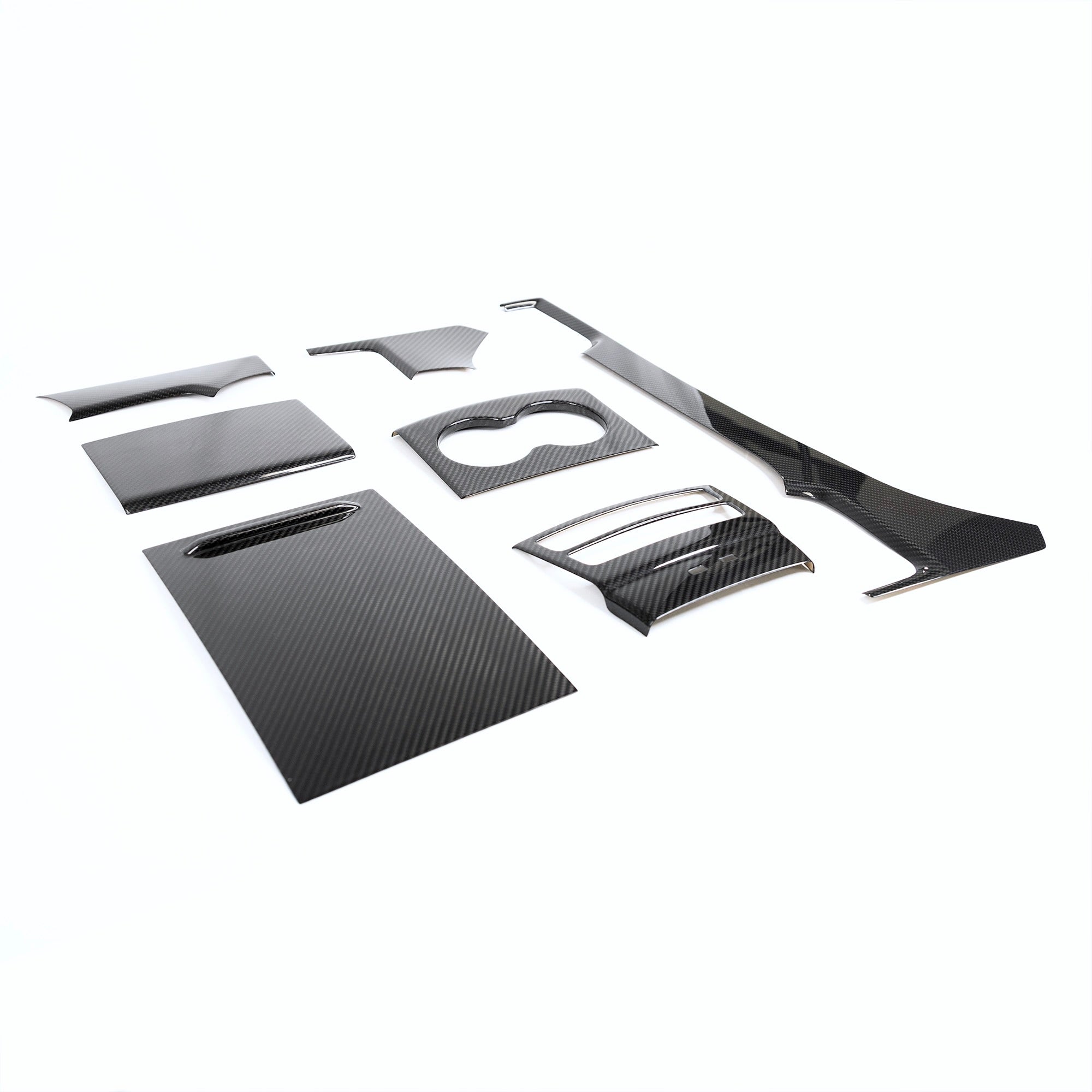 2012-2021 | Model S &amp; X Dashboard &amp; Center Console Upgrade (7 Piece Kit) - Real Molded Carbon Fiber - Goodbye Wood