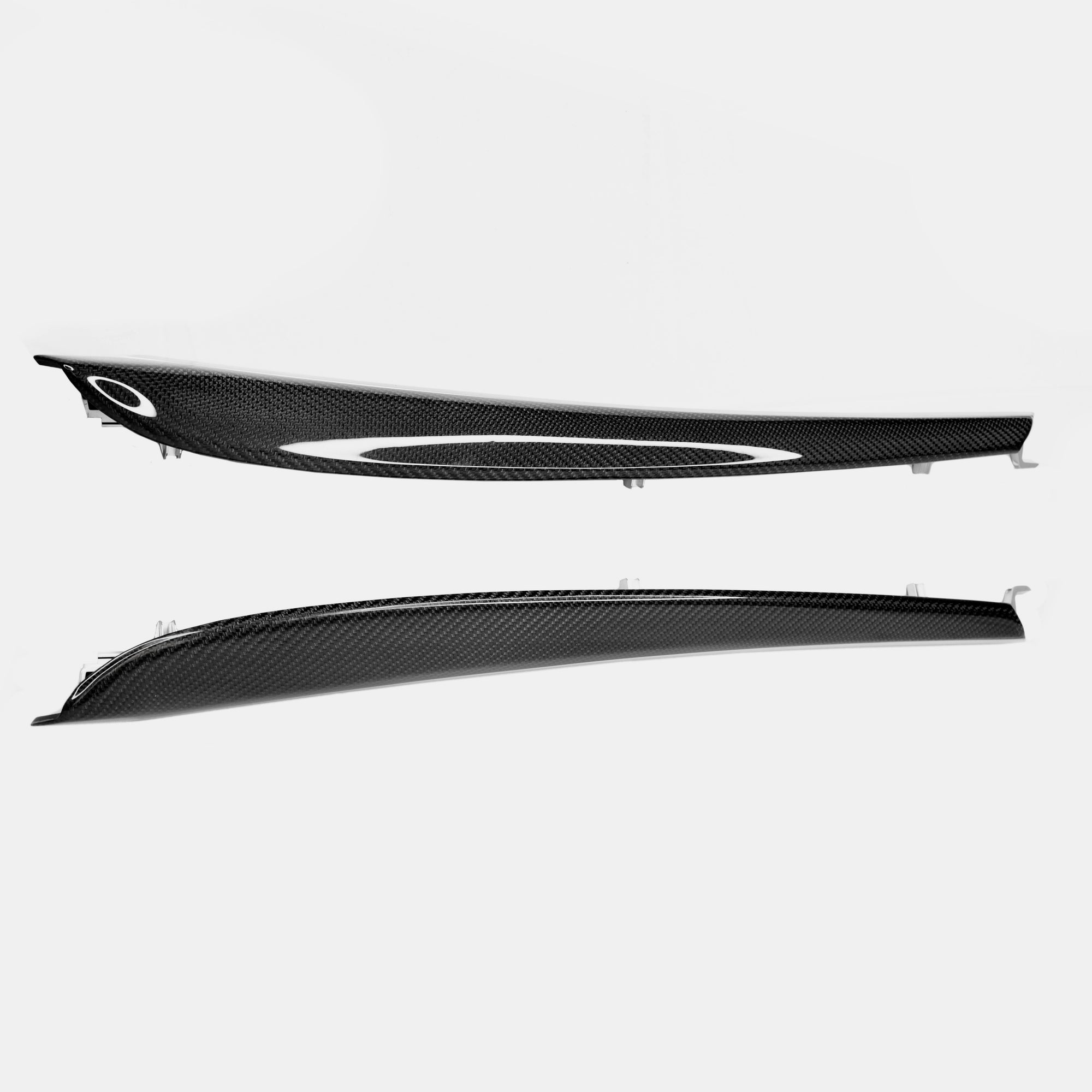 2021+ | Model 3 &amp; Y Front Door Replacement Dashboard Extension Panels - Real Molded Carbon Fiber