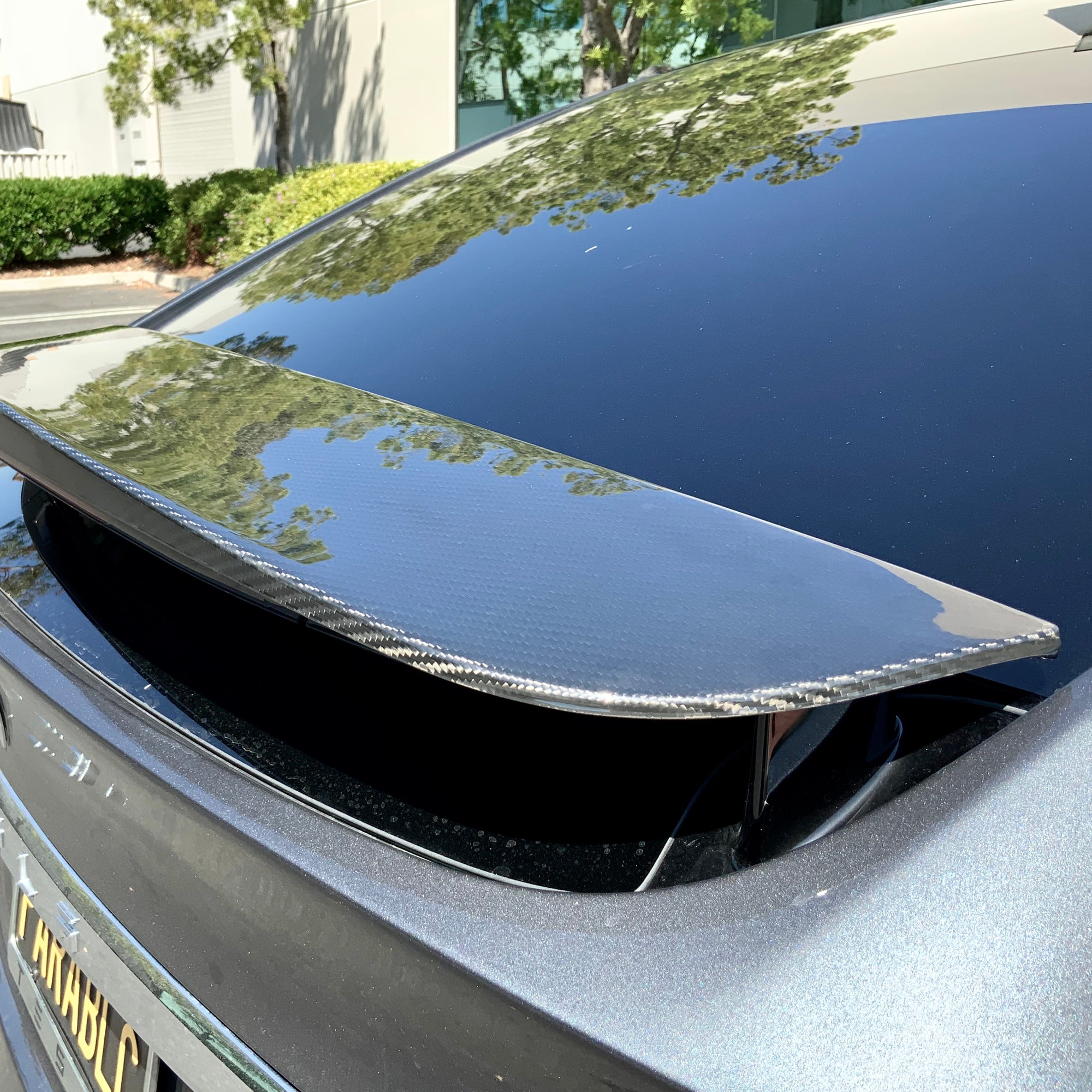 Model X Spoiler Overlay - Real Molded Carbon Fiber