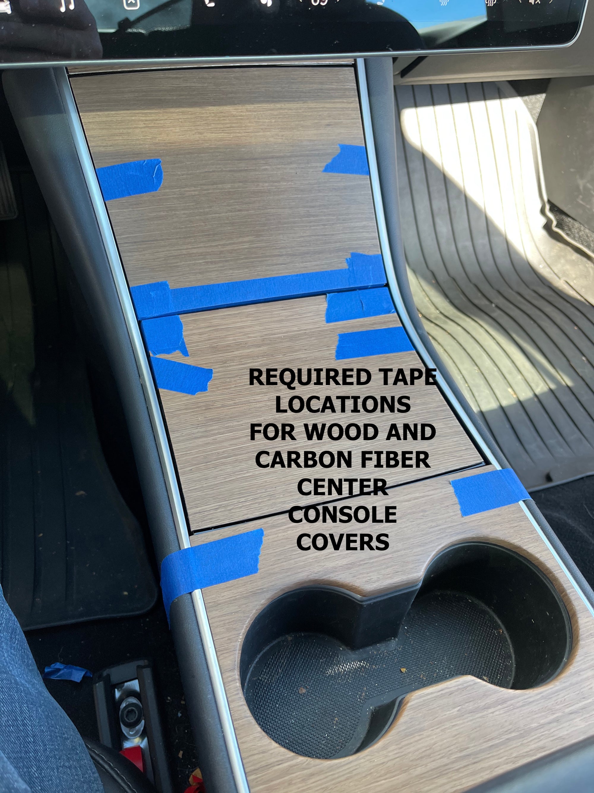 Model 3 &amp; Y Center Console Overlays (Gen. 1) - Real Open-Pore Wood Veneers