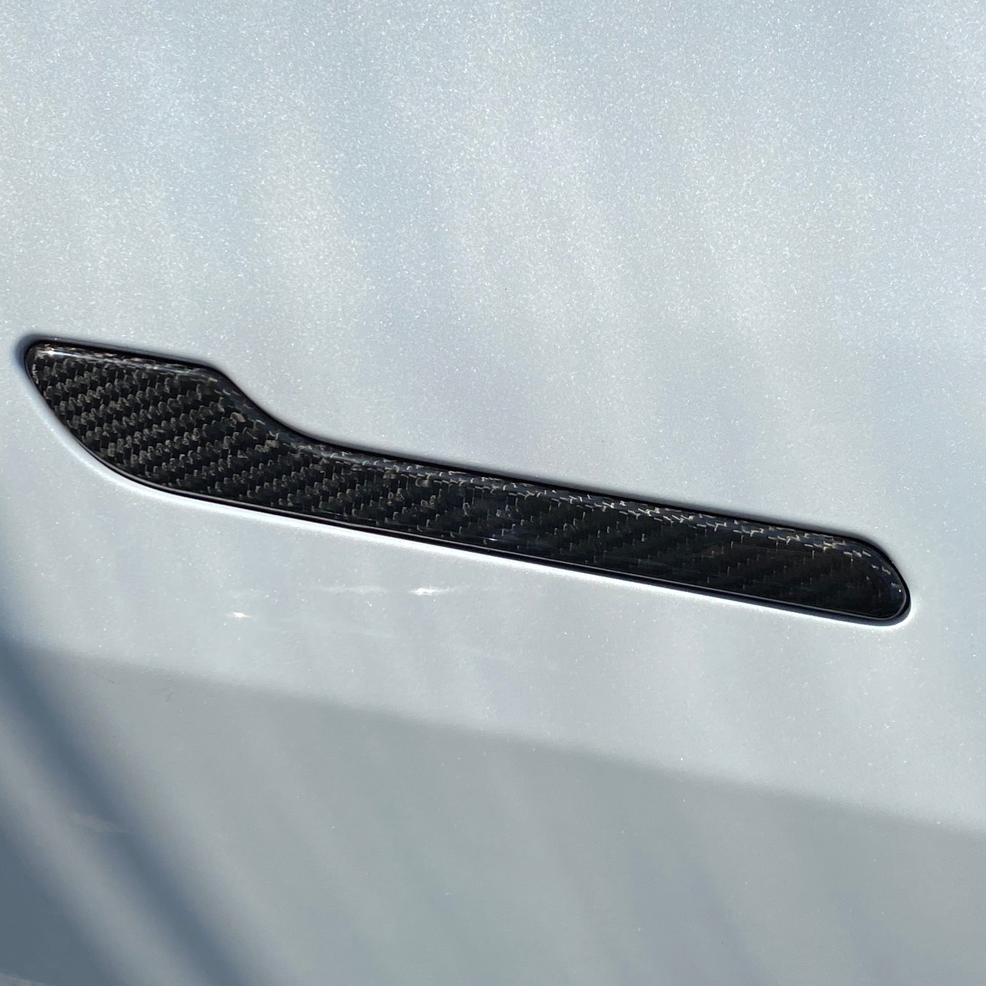 Model 3 Door Handle Overlays - Real Molded Carbon Fiber (Gen 1)