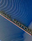 DUAL MOTOR Badges - Black or Chrome With Stripe