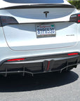 Model Y Razzo Rear Diffuser & LED Brake Light- Hydro Carbon Fiber Coated