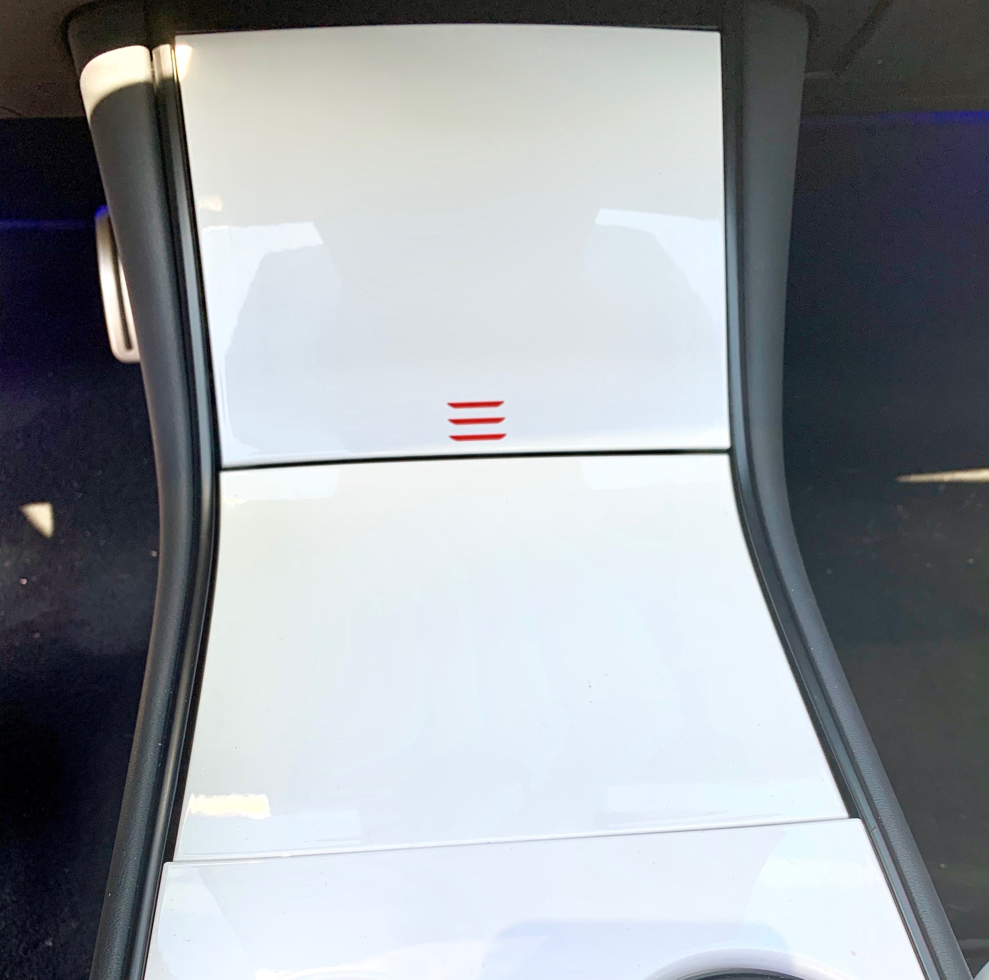 Model 3 &amp; Y Center Console Cap ABS (Gen. 1) - White Pearl Painted