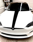 Model S Hood Racing Stripe Made from Xpel Ultimate Plus Black PPF