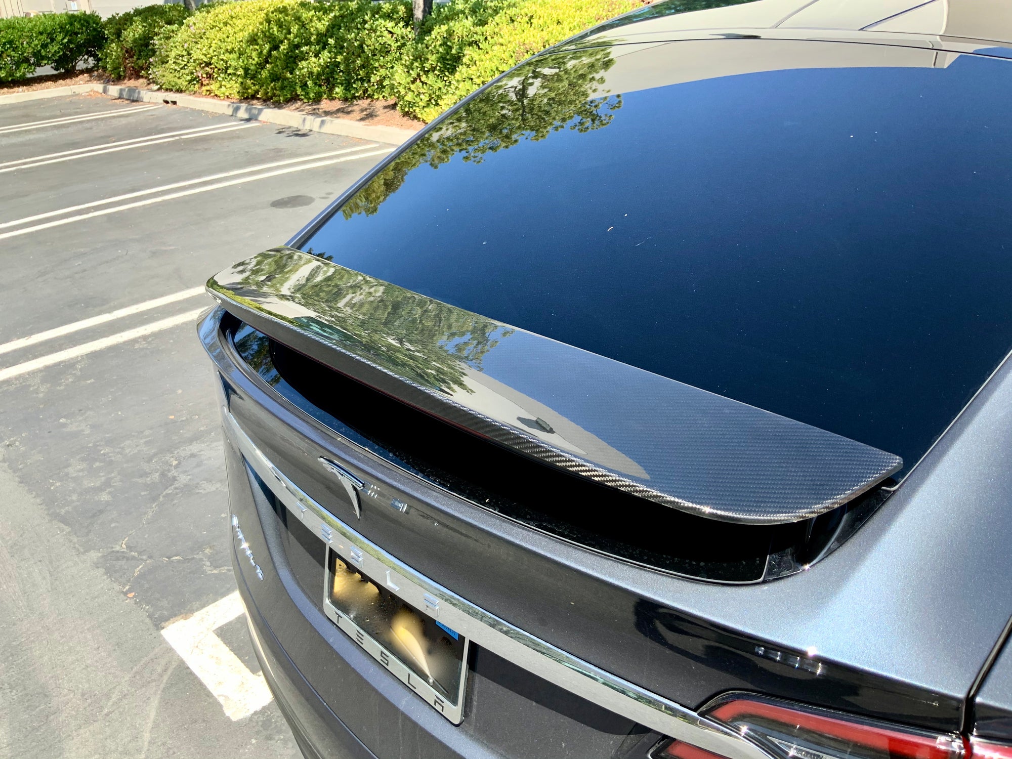 Model X Spoiler Overlay - Real Molded Carbon Fiber