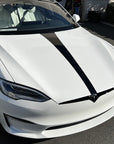 Model S Hood Racing Stripe Made from Xpel Ultimate Plus Black PPF