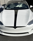 Model S Hood Racing Stripe Made from Xpel Ultimate Plus Black PPF