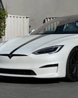 Model S Hood Racing Stripe Made from Xpel Ultimate Plus Black PPF