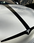 Model S Hood Racing Stripe Made from Xpel Ultimate Plus Black PPF